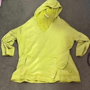 Cato Lime Green Hoodie with Lace Accents